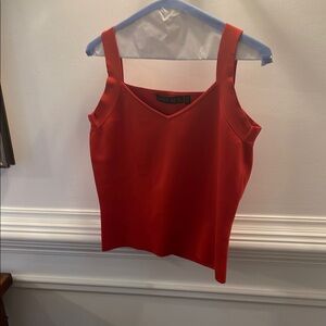 Lafayette 148 New York Red Fitted Sleeveless Tank Top